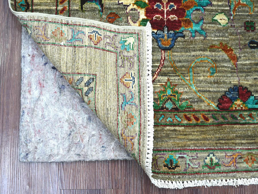 2'8" x 4'4" New Hand Knotted Grey Wool Rectangle Oriental Rug - MOA10222064