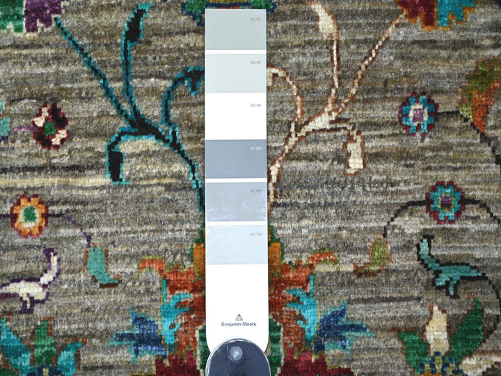 2'8" x 4'4" New Hand Knotted Grey Wool Rectangle Oriental Rug - MOA10222064