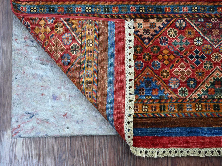 2'8" x 3'11" New Hand Knotted Red Wool Rectangle Oriental Rug - MOA10222065