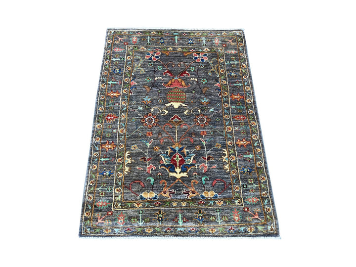 3'0" x 4'1" New Hand Knotted Brown Wool Rectangle Oriental Rug - MOA10222066