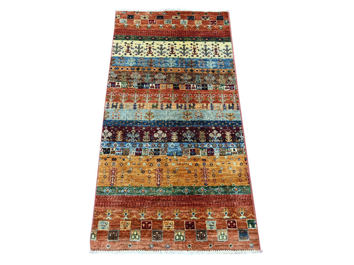 2'2" x 4'3" New Hand Knotted Red Wool Rectangle Oriental Rug - MOA10222067