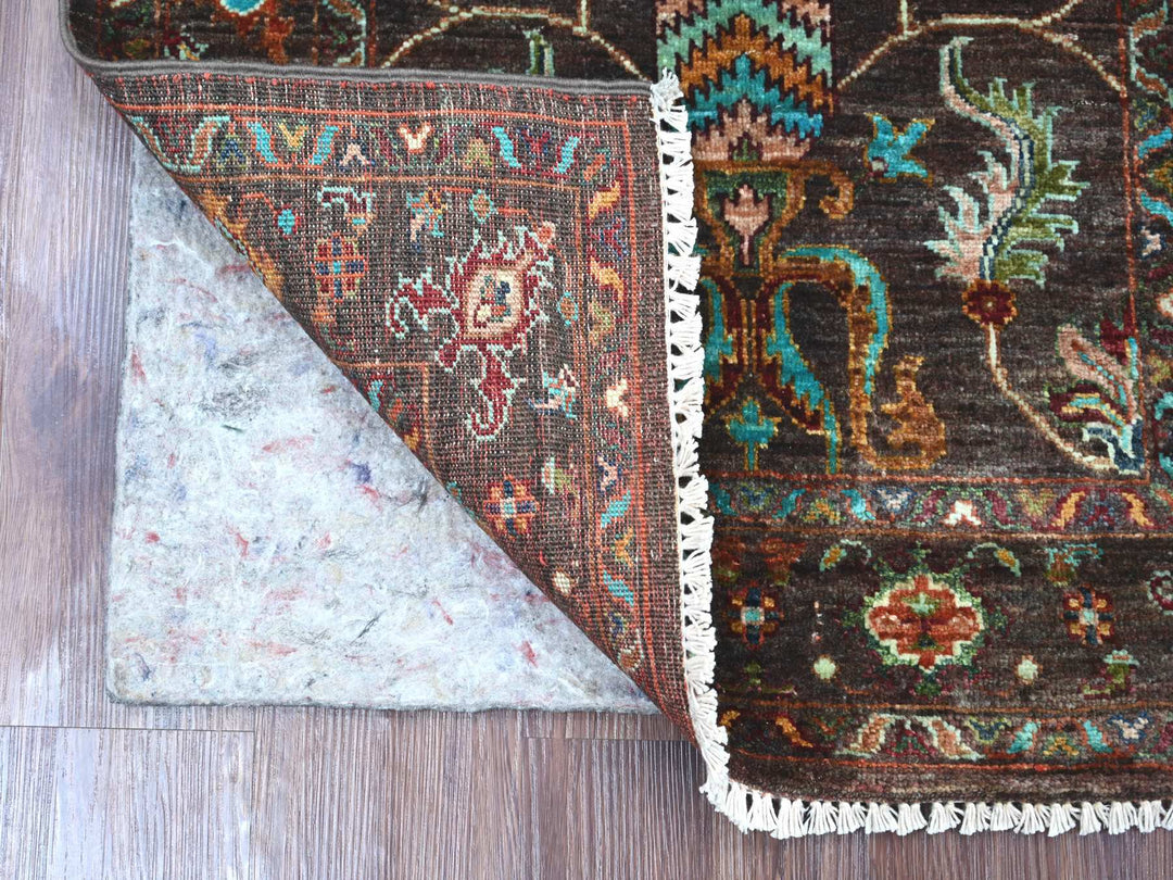 2'8" x 3'10" New Hand Knotted Brown Wool Rectangle Oriental Rug - MOA10222068