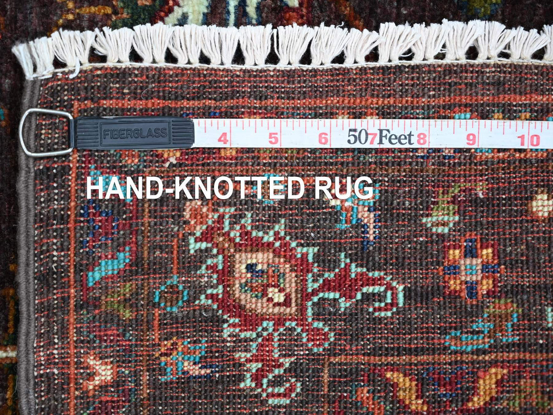 2'8" x 3'10" New Hand Knotted Brown Wool Rectangle Oriental Rug - MOA10222068