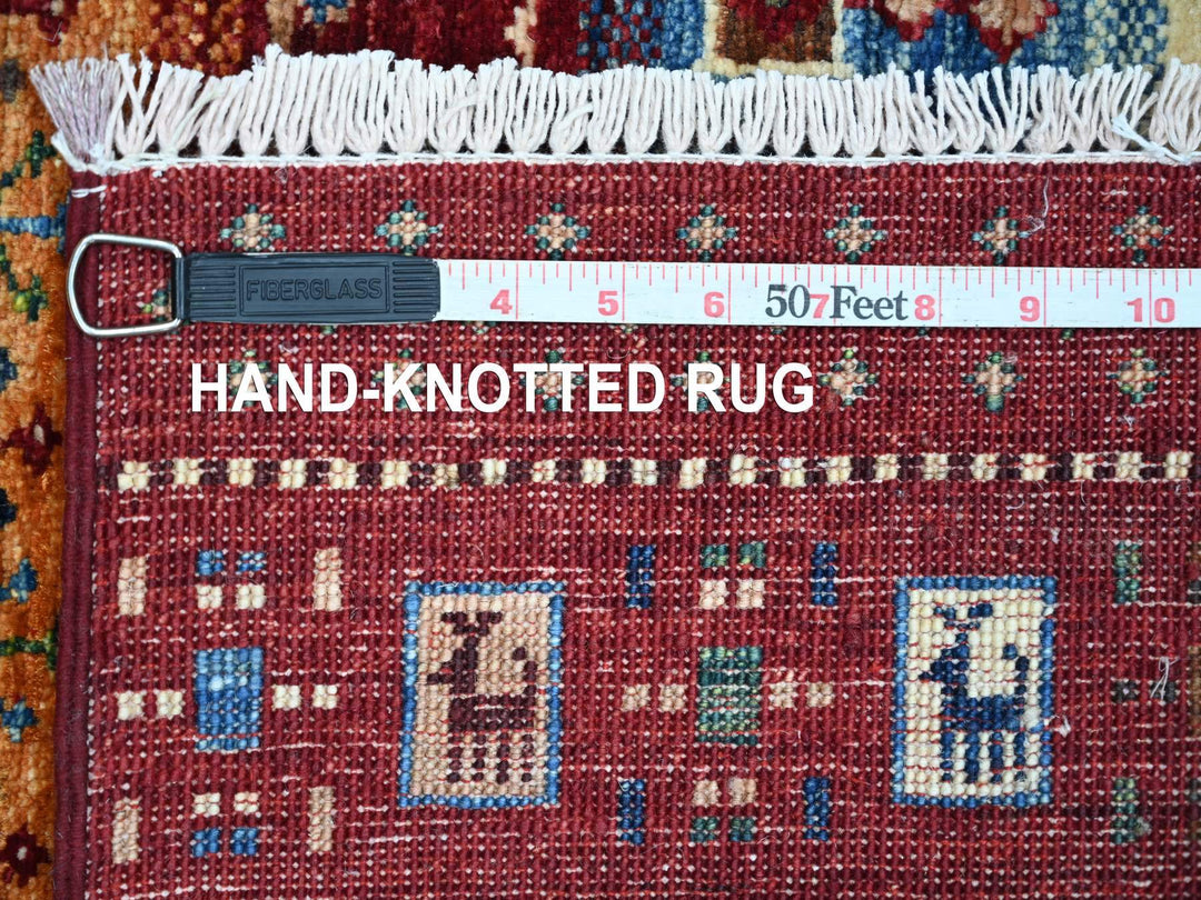 2'8" x 8'3" New Hand Knotted Red Wool Runner Oriental Rug - MOA10222069