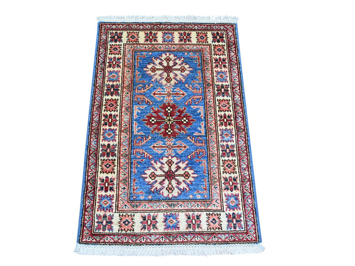 2'0" x 3'0" New Hand Knotted Blue Wool Rectangle Oriental Rug - MOA10222073