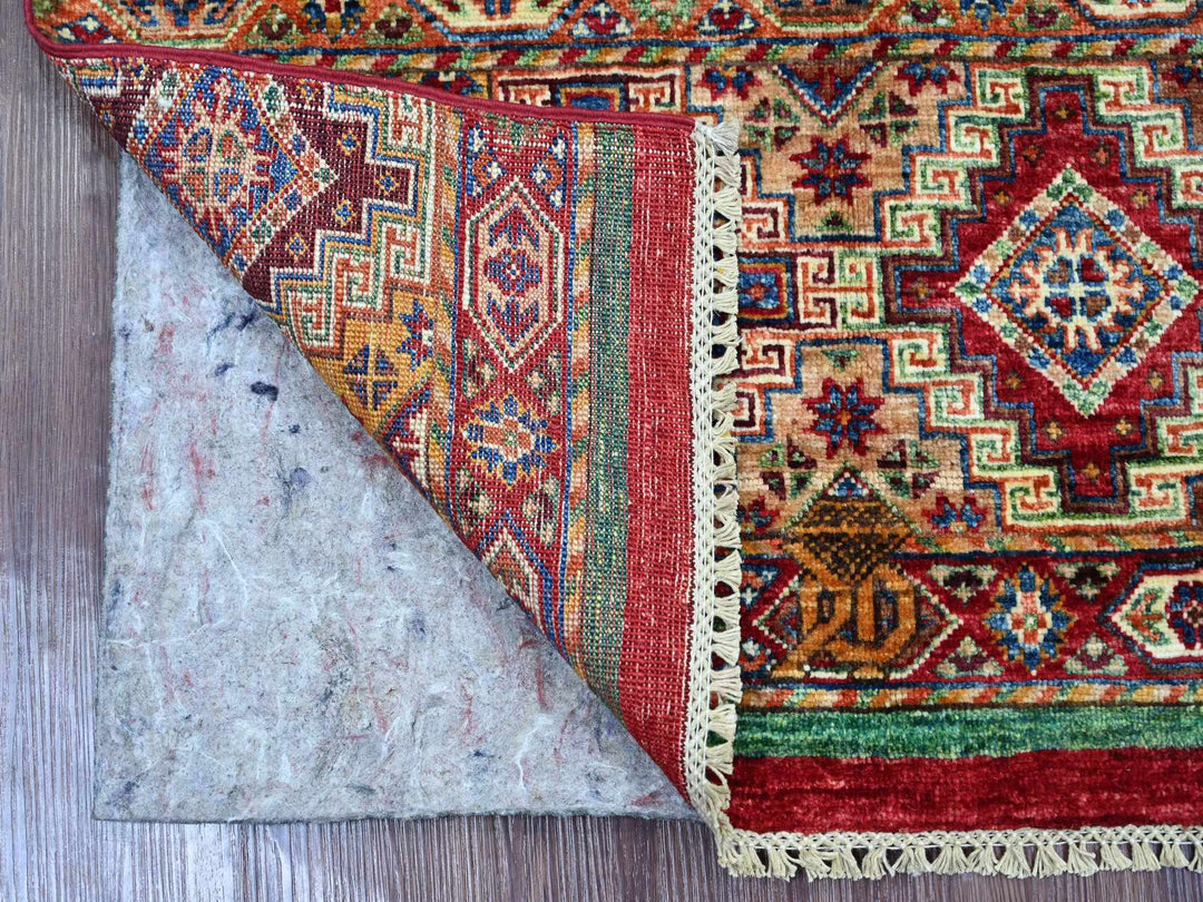 2'11" x 4'11" New Hand Knotted Red Wool Rectangle Oriental Rug - MOA10222077