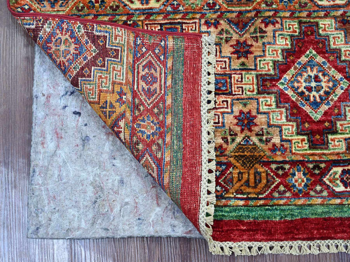 2'11" x 4'11" New Hand Knotted Red Wool Rectangle Oriental Rug - MOA10222077