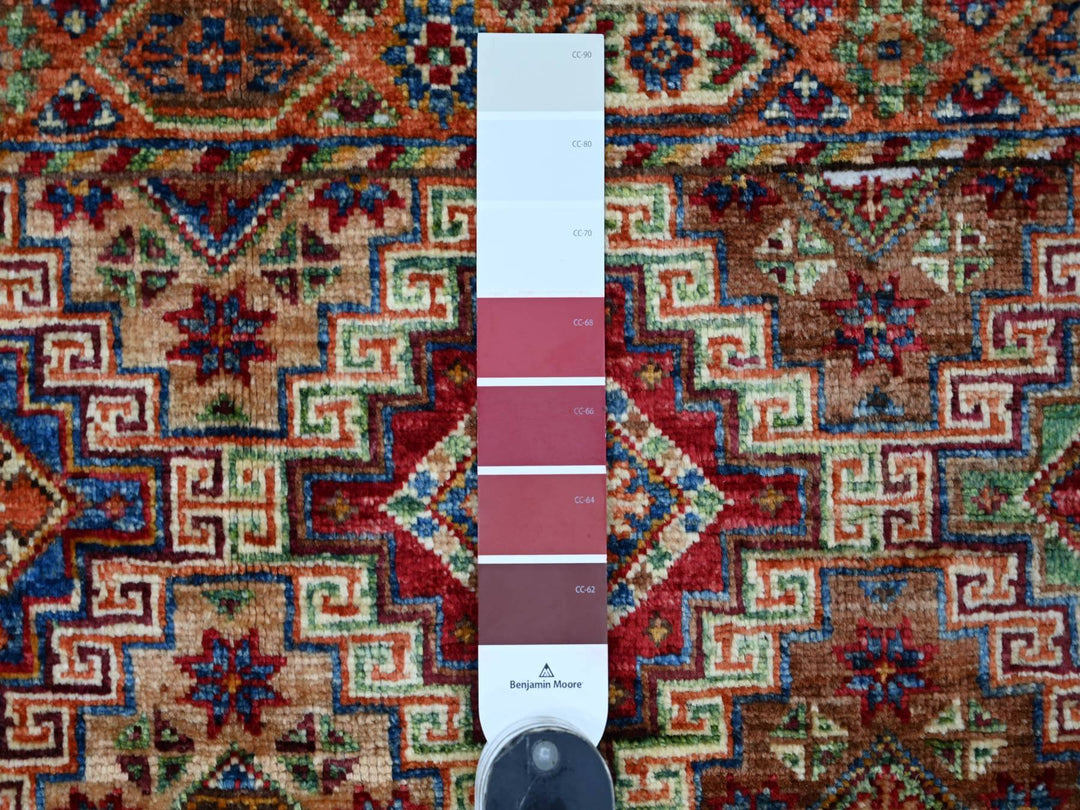 2'11" x 4'11" New Hand Knotted Red Wool Rectangle Oriental Rug - MOA10222077