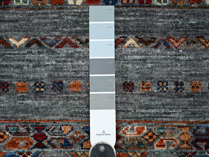 3'2" x 4'1" New Hand Knotted Grey Wool Rectangle Oriental Rug - MOA10222078