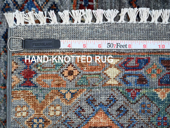 3'2" x 4'1" New Hand Knotted Grey Wool Rectangle Oriental Rug - MOA10222078
