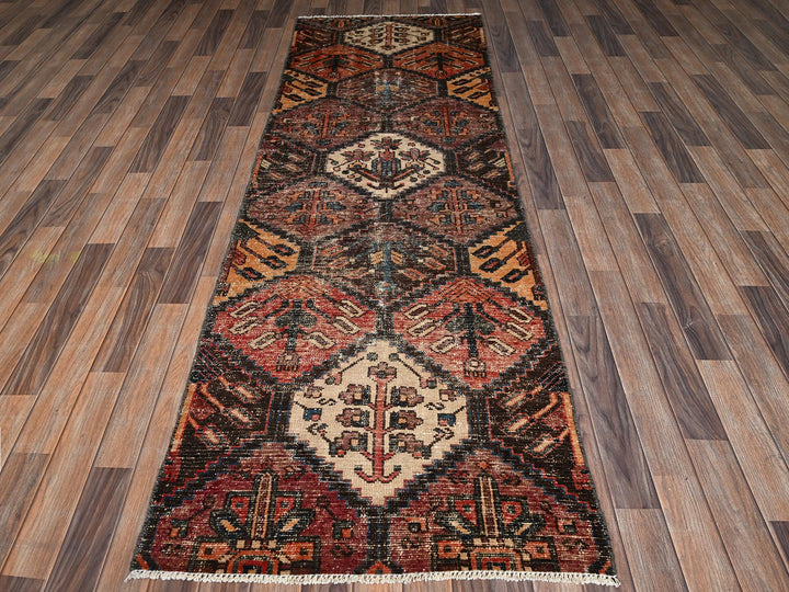 3'0" x 9'2" Vintage Hand Knotted Brown Wool Runner Oriental Rug - MOA1022207