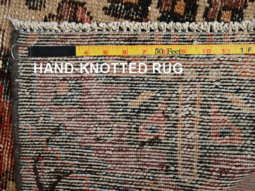 3'0" x 9'2" Vintage Hand Knotted Brown Wool Runner Oriental Rug - MOA1022207