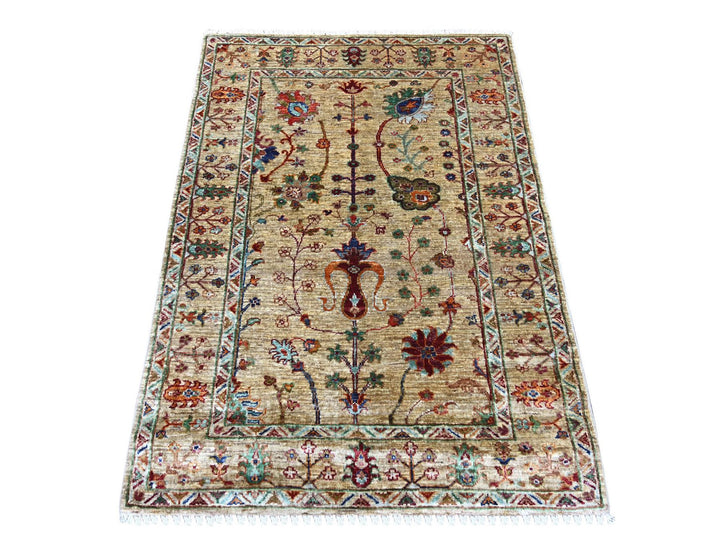 3'4" x 4'8" New Hand Knotted Brown Wool Rectangle Oriental Rug - MOA10222080