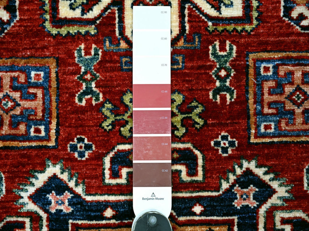 3'3" x 4'11" New Hand Knotted Red Wool Rectangle Oriental Rug - MOA10222082