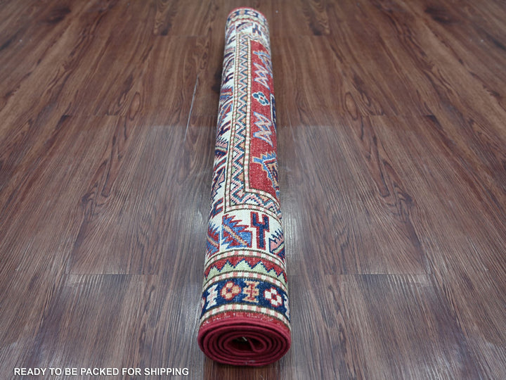 3'3" x 4'11" New Hand Knotted Red Wool Rectangle Oriental Rug - MOA10222082
