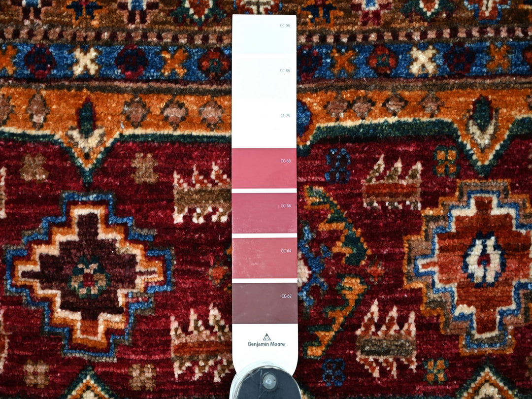 3'3" x 5'2" New Hand Knotted Red Wool Rectangle Oriental Rug - MOA10222085
