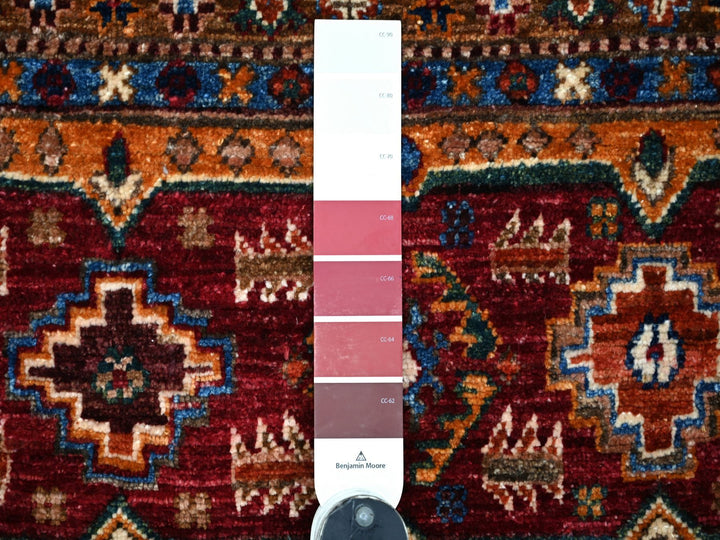 3'3" x 5'2" New Hand Knotted Red Wool Rectangle Oriental Rug - MOA10222085
