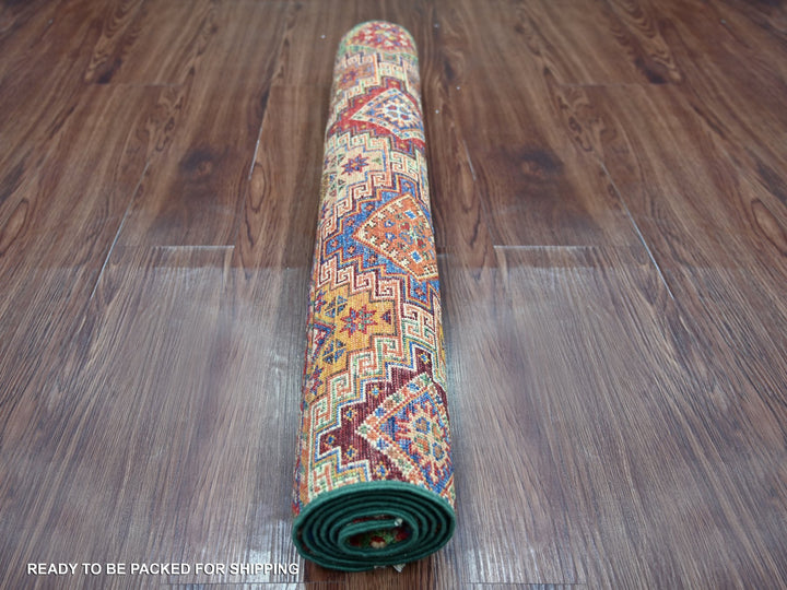 3'0" x 5'0" New Hand Knotted Multicolored Wool Rectangle Oriental Rug - MOA10222087