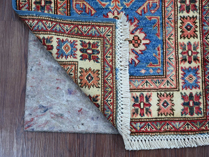 1'11" x 3'0" New Hand Knotted Blue Wool Rectangle Oriental Rug - MOA10222088