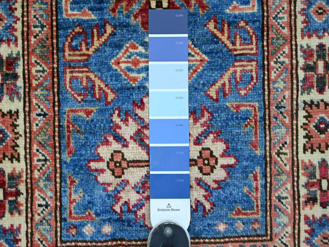 1'11" x 3'0" New Hand Knotted Blue Wool Rectangle Oriental Rug - MOA10222088