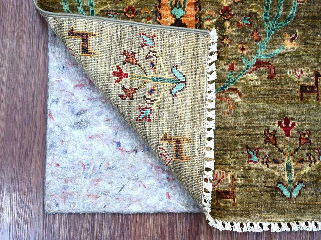 2'0" x 3'1" New Hand Knotted Grey Wool Rectangle Oriental Rug - MOA10222090