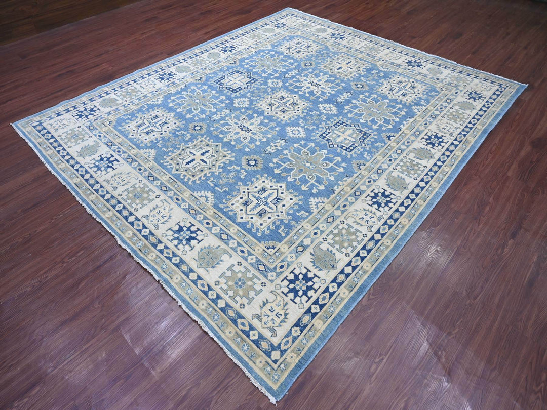 8'2" x 9'6" New Hand Knotted Blue Wool Rectangle Oriental Rug - MOA10222094