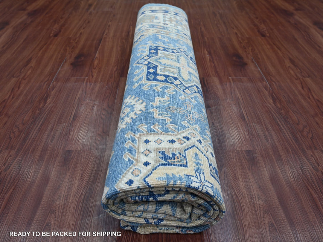 8'2" x 9'6" New Hand Knotted Blue Wool Rectangle Oriental Rug - MOA10222094