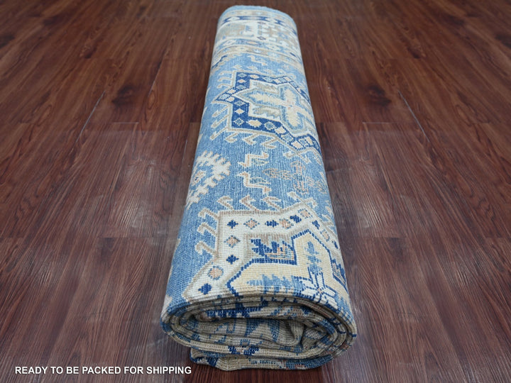 8'2" x 9'6" New Hand Knotted Blue Wool Rectangle Oriental Rug - MOA10222094