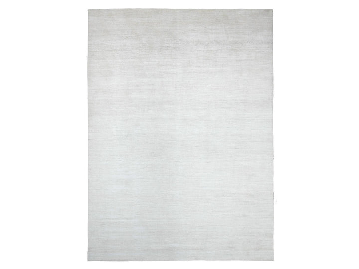 8'11" x 12'0" New Hand Knotted Ivory Wool Rectangle Oriental Rug - MOA10222095