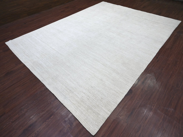 8'11" x 12'0" New Hand Knotted Ivory Wool Rectangle Oriental Rug - MOA10222095