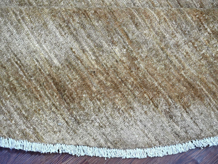 7'8" x 7'9" New Hand Knotted Brown Wool Round Oriental Rug - MOA10222096