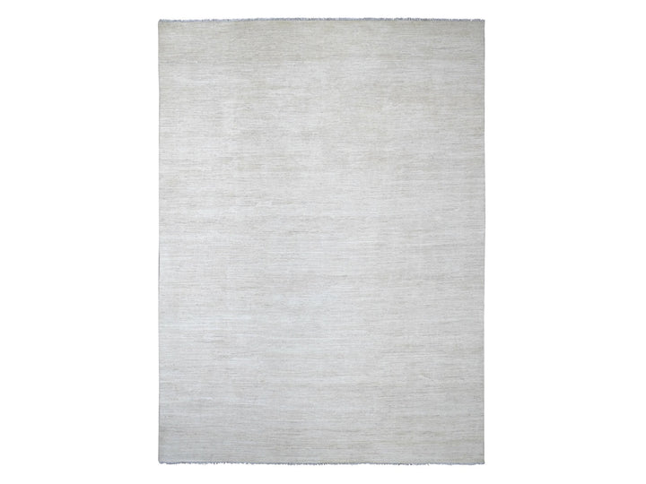 8'8" x 11'9" New Hand Knotted Ivory Wool Rectangle Oriental Rug - MOA10222097