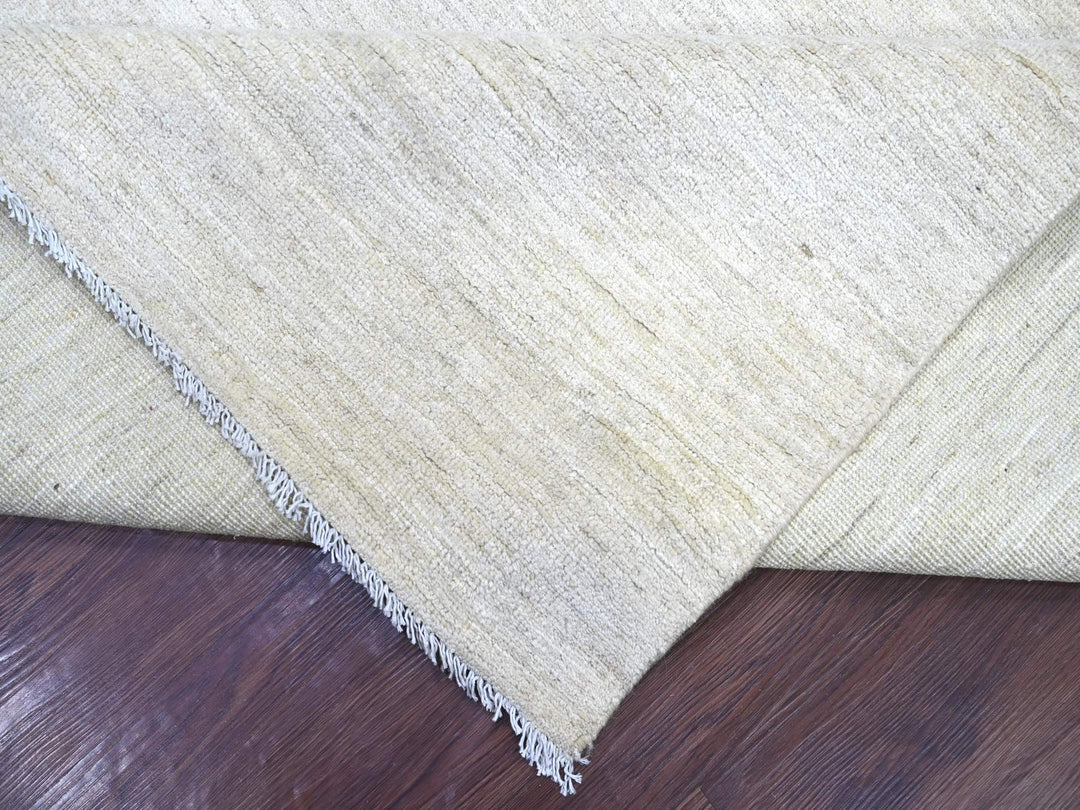 8'8" x 11'9" New Hand Knotted Ivory Wool Rectangle Oriental Rug - MOA10222097