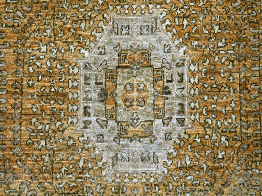 8'0" x 10'3" New Hand Knotted Brown Wool Rectangle Oriental Rug - MOA10222098