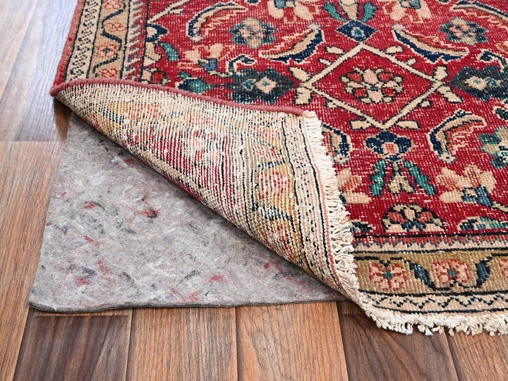 2'9" x 6'6" Vintage Hand Knotted Red Wool Runner Oriental Rug - MOA1022209