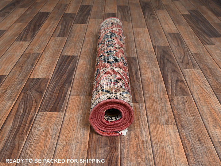 2'9" x 6'6" Vintage Hand Knotted Red Wool Runner Oriental Rug - MOA1022209