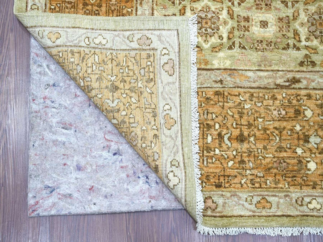 7'11" x 10'0" New Hand Knotted Green Wool Rectangle Oriental Rug - MOA10222100
