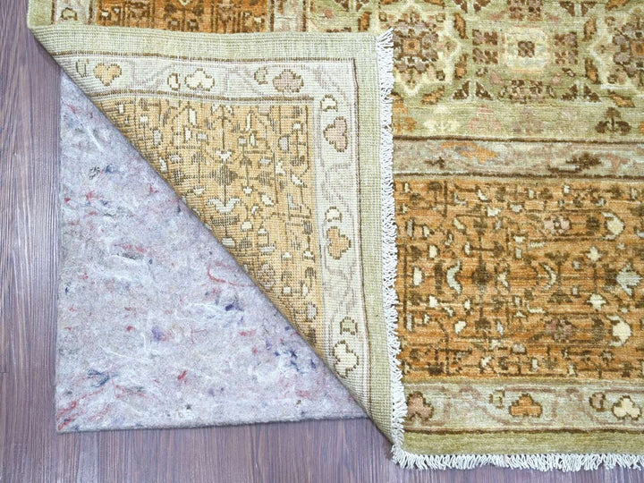 7'11" x 10'0" New Hand Knotted Green Wool Rectangle Oriental Rug - MOA10222100