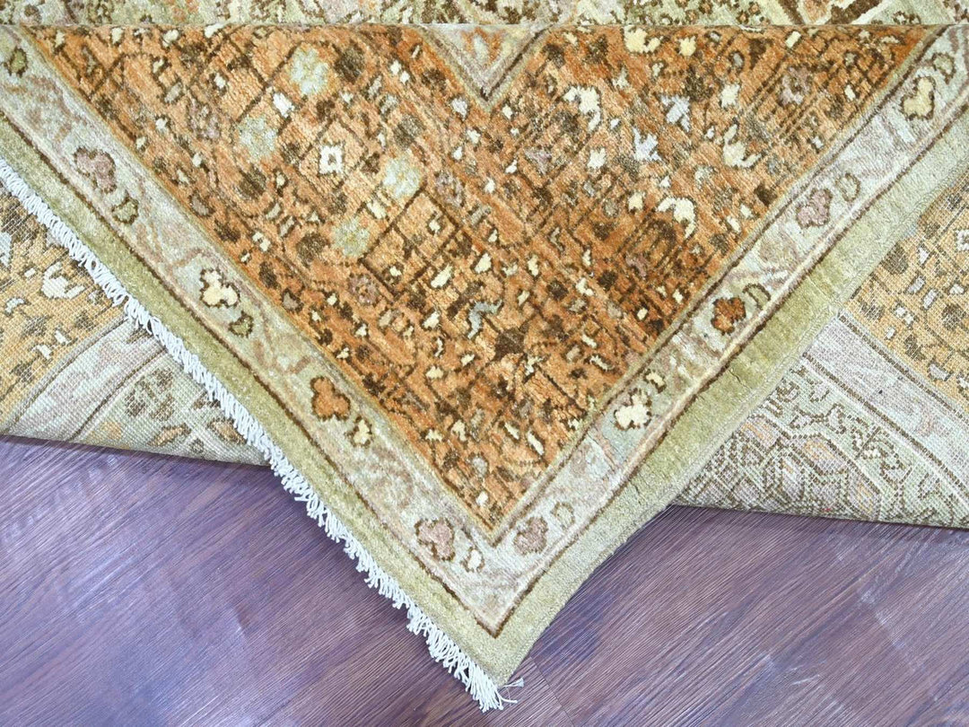 7'11" x 10'0" New Hand Knotted Green Wool Rectangle Oriental Rug - MOA10222100