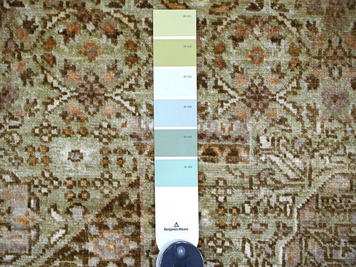 7'11" x 10'0" New Hand Knotted Green Wool Rectangle Oriental Rug - MOA10222100