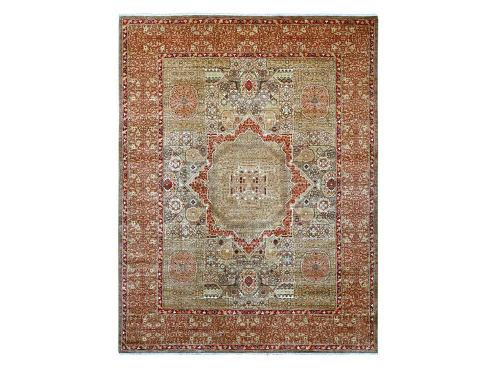 9'0" x 11'9" New Hand Knotted Brown Wool Rectangle Oriental Rug - MOA10222101