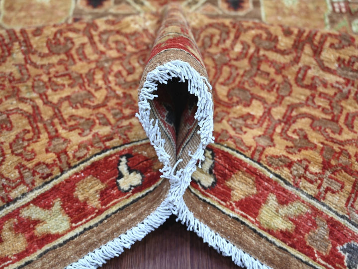 9'0" x 11'9" New Hand Knotted Brown Wool Rectangle Oriental Rug - MOA10222101