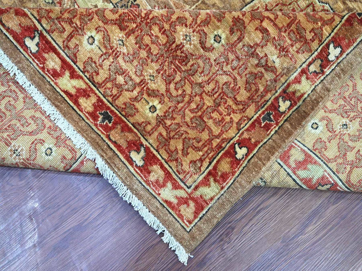 9'0" x 11'9" New Hand Knotted Brown Wool Rectangle Oriental Rug - MOA10222101
