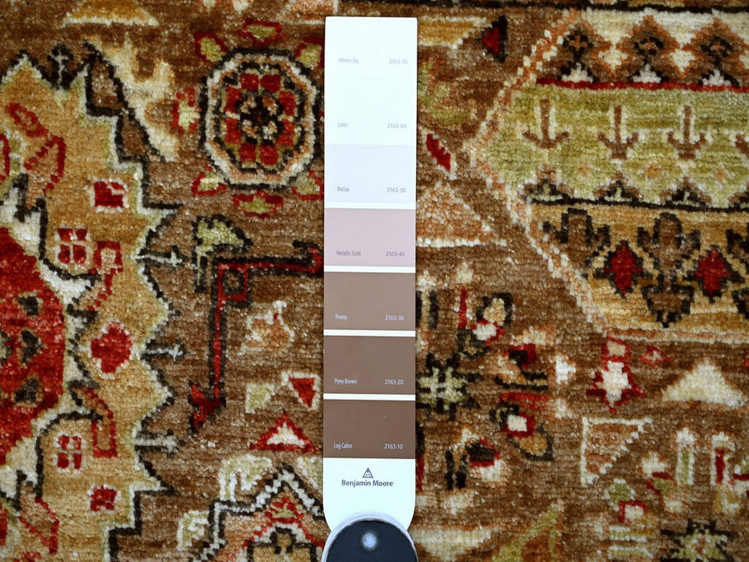 9'0" x 11'9" New Hand Knotted Brown Wool Rectangle Oriental Rug - MOA10222101