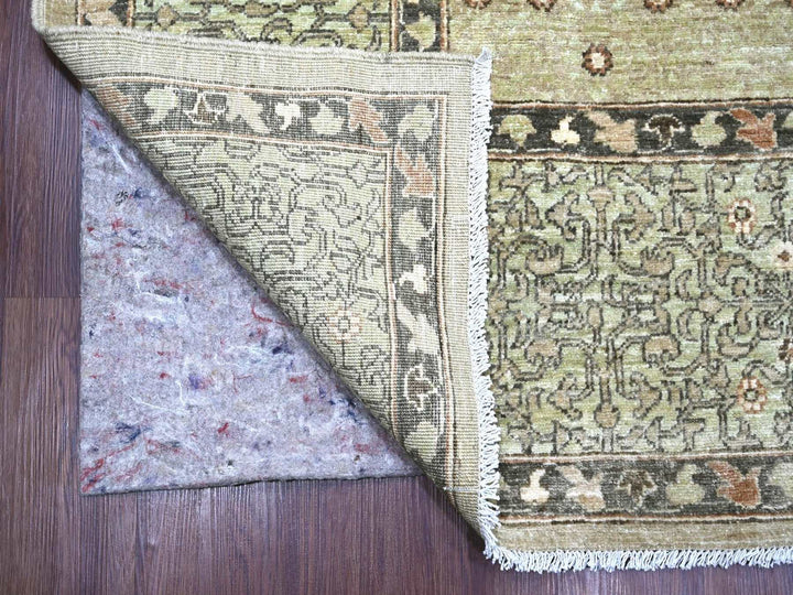 9'3" x 11'8" New Hand Knotted Green Wool Rectangle Oriental Rug - MOA10222102