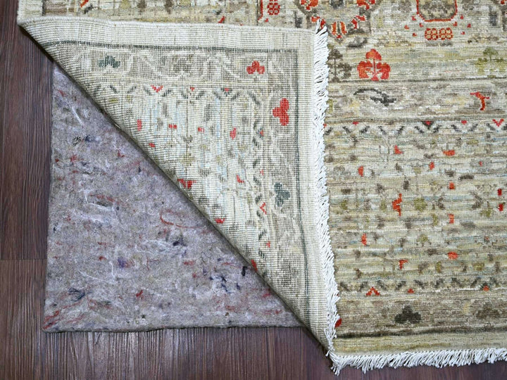8'10" x 11'10" New Hand Knotted Grey Wool Rectangle Oriental Rug - MOA10222103