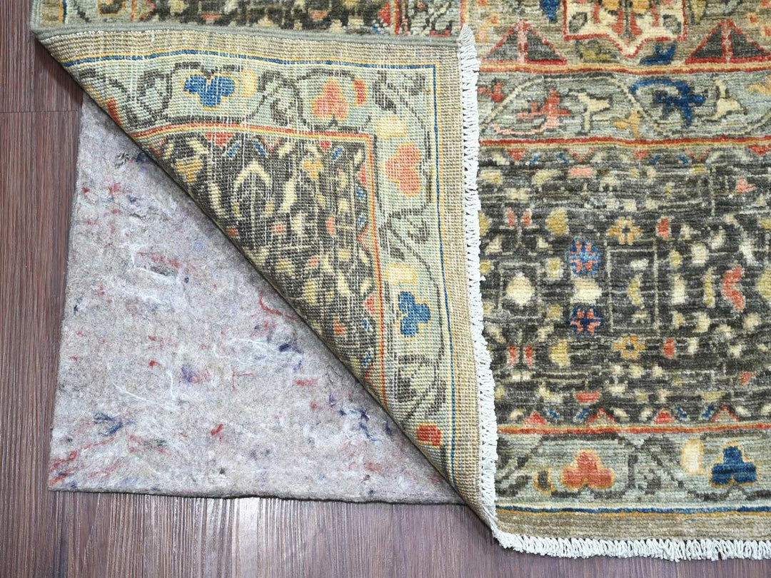 9'10" x 13'4" New Hand Knotted Grey Wool Rectangle Oriental Rug - MOA10222105
