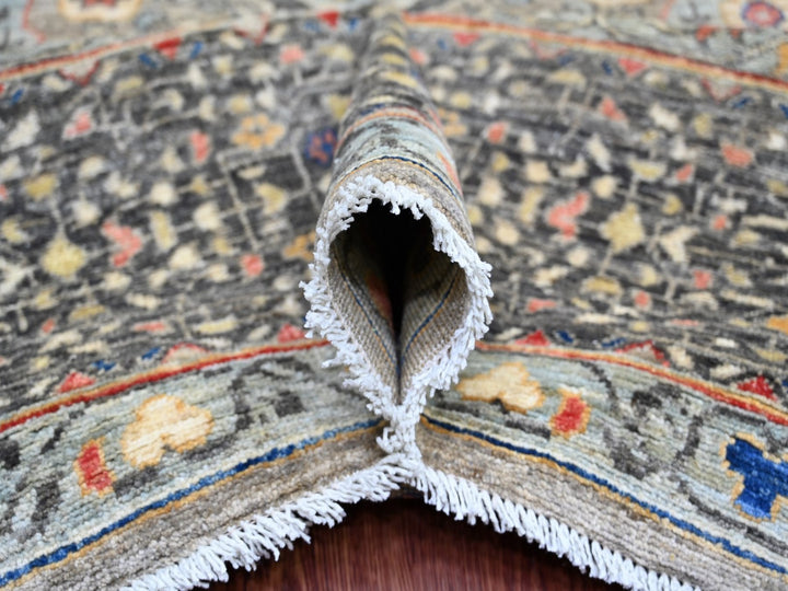 9'10" x 13'4" New Hand Knotted Grey Wool Rectangle Oriental Rug - MOA10222105