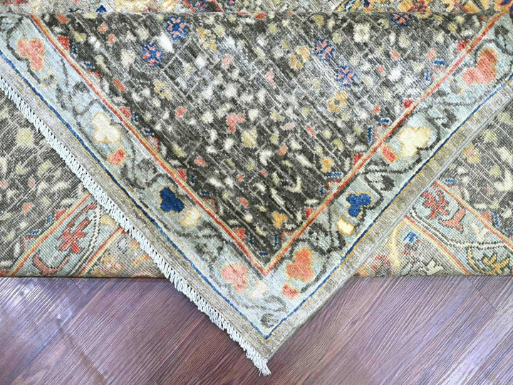 9'10" x 13'4" New Hand Knotted Grey Wool Rectangle Oriental Rug - MOA10222105