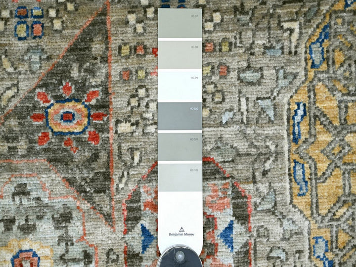 9'10" x 13'4" New Hand Knotted Grey Wool Rectangle Oriental Rug - MOA10222105